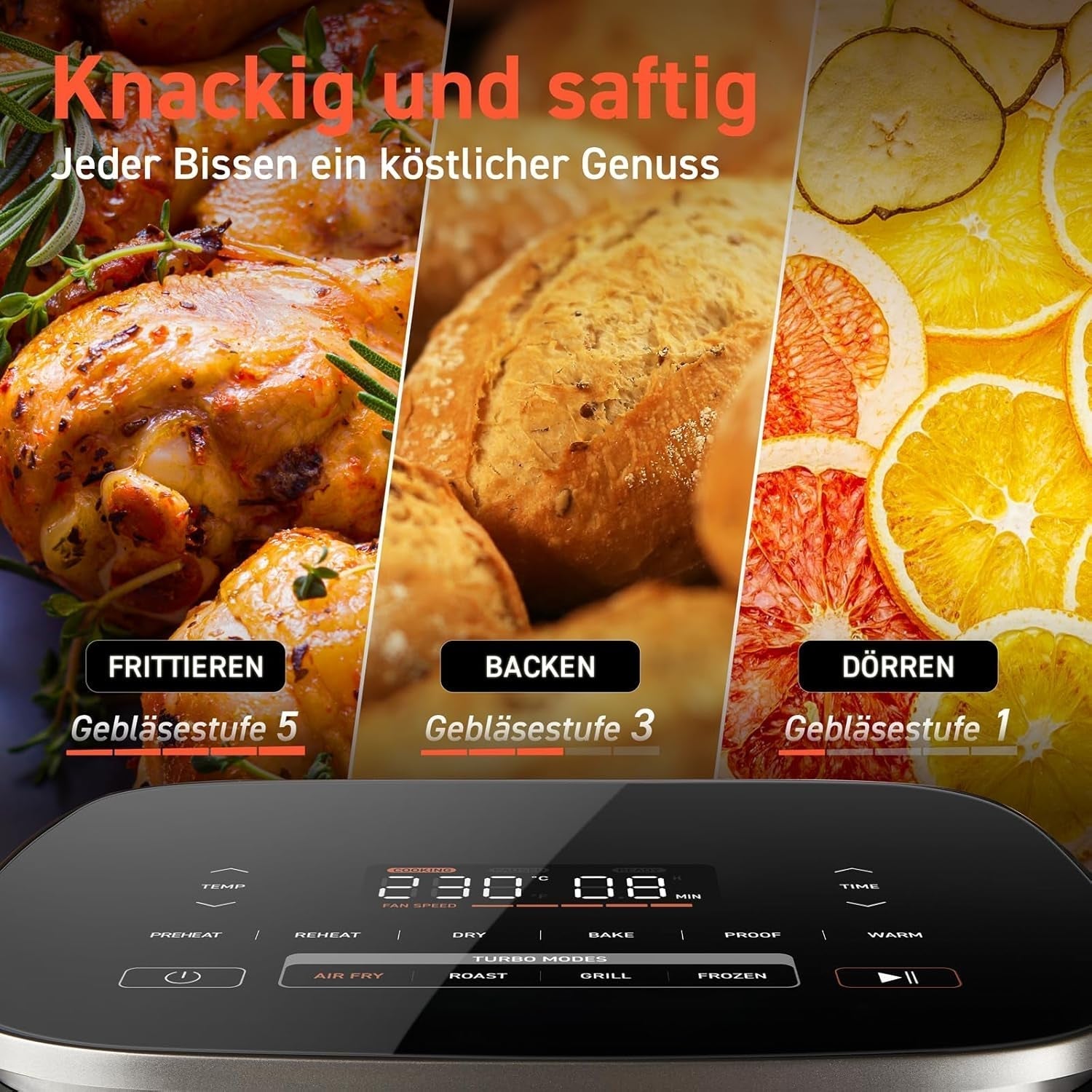 Cosori Turboblaze Hot Air Fryer Airfryer, 9 az 1-ben, 6 literes, csendes készülékek Naty Shop