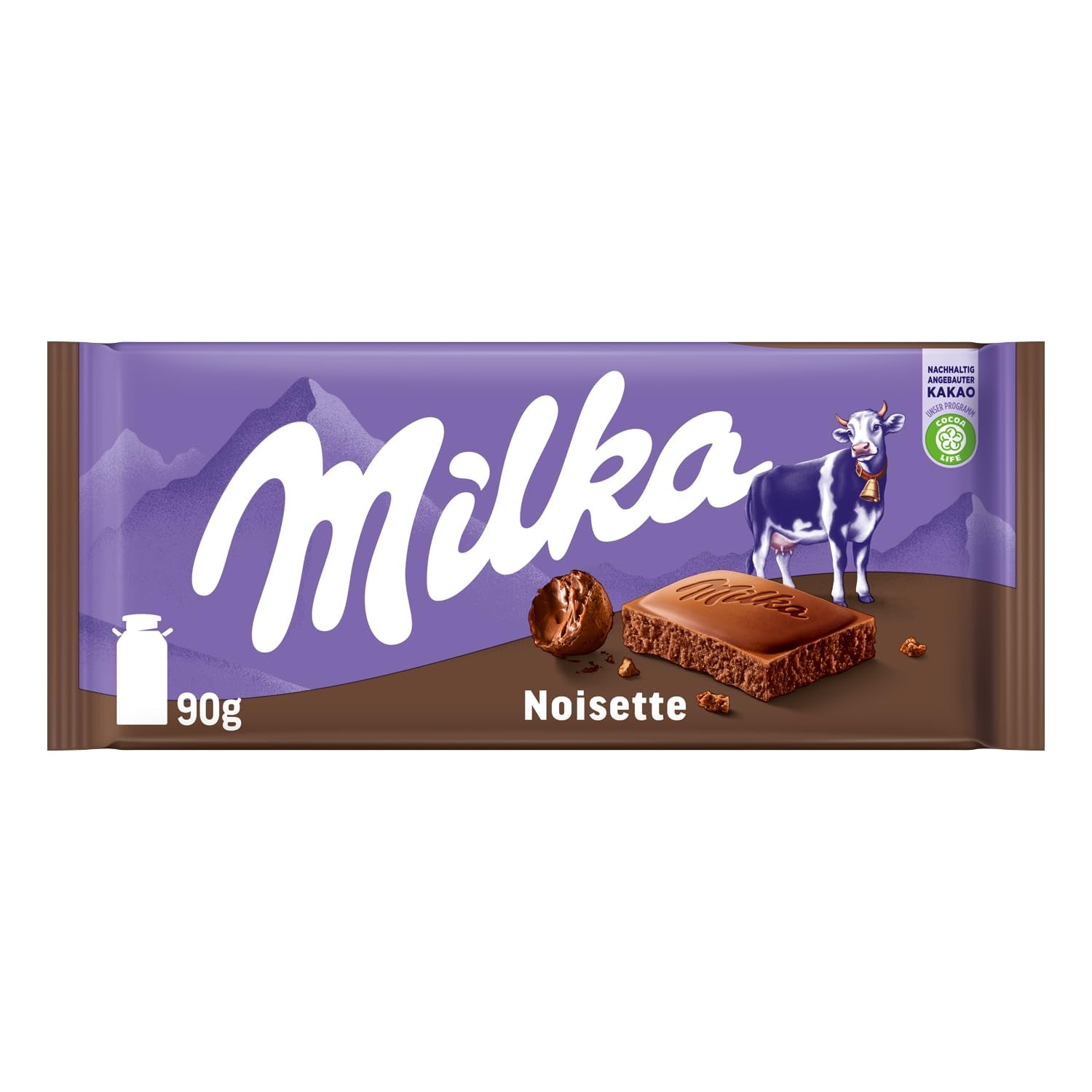 Milka Noisette – alpesi tejcsokoládé finom, krémes mogyorós töltelékkel – 25 x 90g