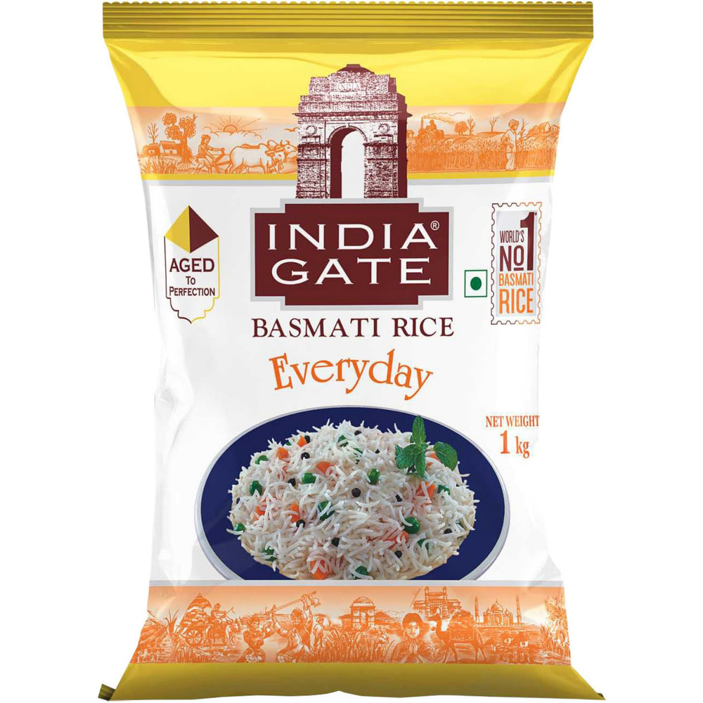 INDIA GATE Premium Basmati Rice – Hosszú szemű finom, aromás rizs Indiából, finom hosszú szemű (1 x 5 kg)