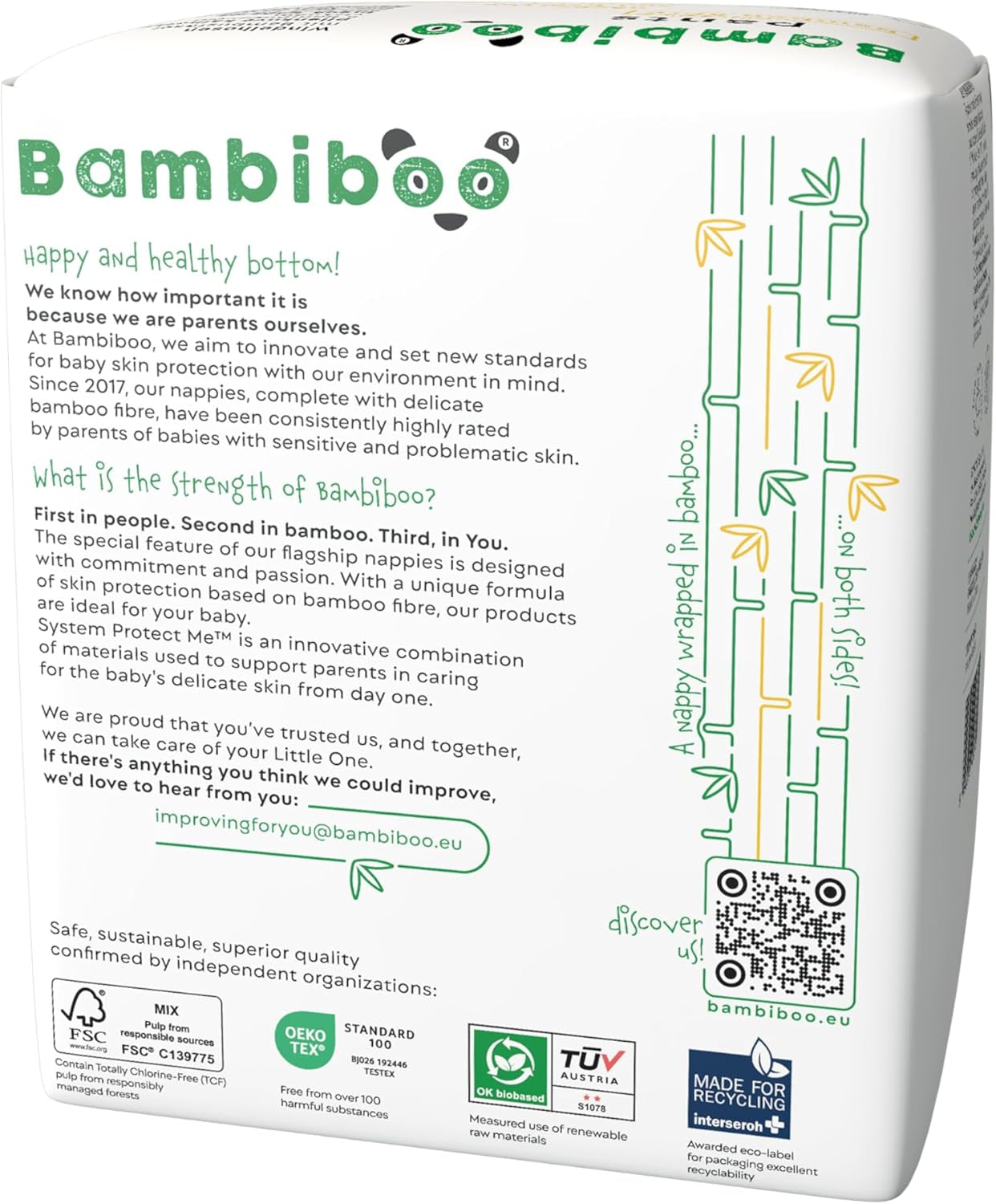 Bambiboo eldobható pelenkák, bőrbarát, finom bambuszszálas - baba pelenka bugyi - eldobható pelenka huzatok - érzékeny bőr védelem - nagyon nedvszívó - 4-es méret (maxi), 16 darab