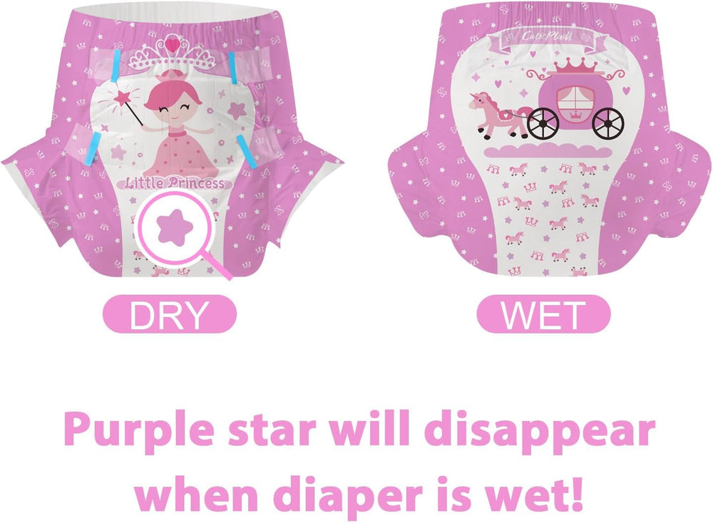 CutiePlusU felnőtt pelenkák, 10 darab, eldobható inkontinencia bugyi lepedővel nőknek és férfiaknak, maximális nedvszívó képesség éjszaka - kis hercegnő (nagy méret 94-119 cm)