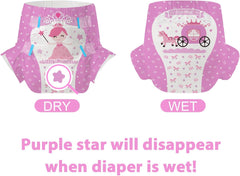 CutiePlusU felnőtt pelenkák, 10 darab, eldobható inkontinencia bugyi lepedővel nőknek és férfiaknak, maximális nedvszívó képesség éjszaka - kis hercegnő (nagy méret 94-119 cm)