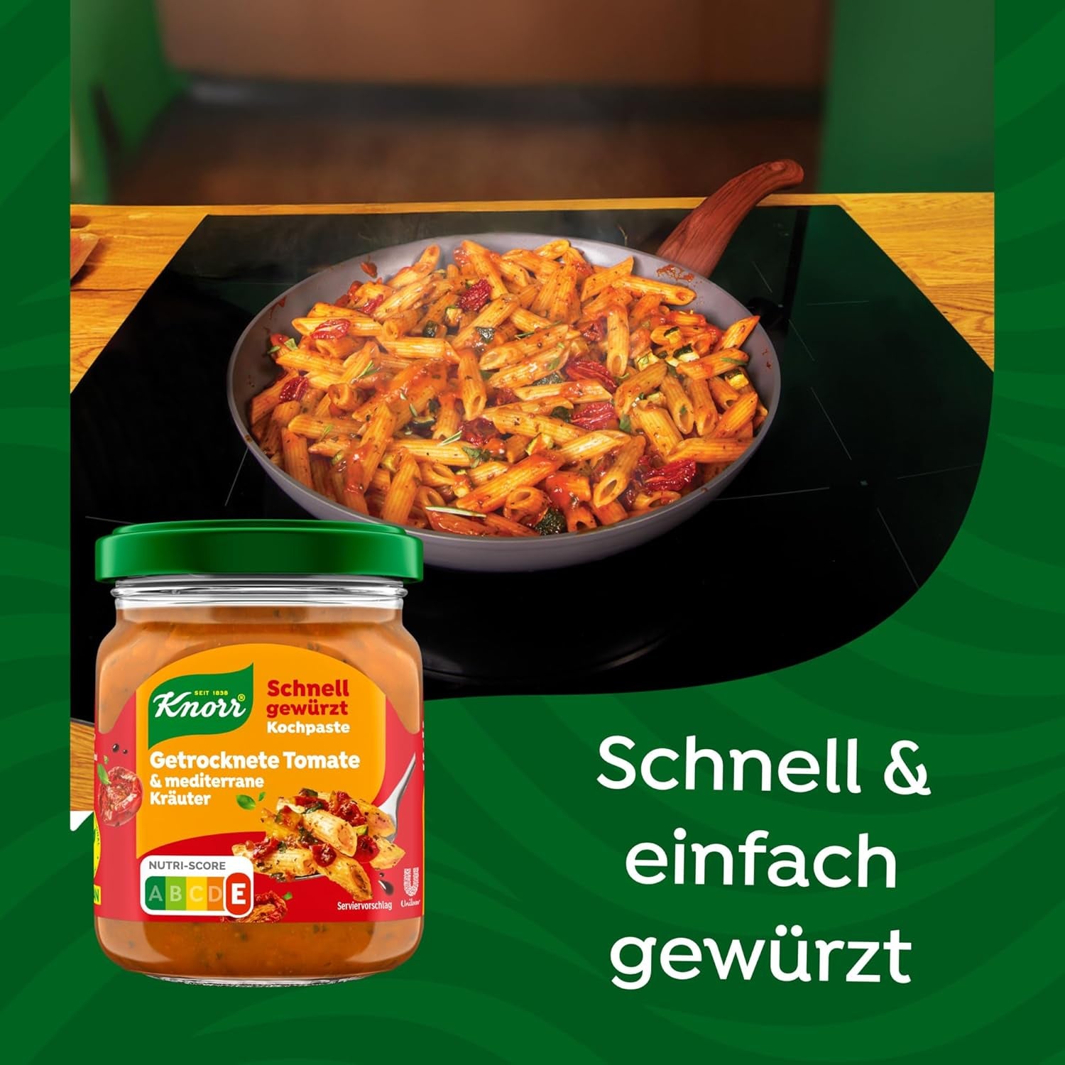 Knorr Schnell gewürzt Kochpaste Getrocknete Paradicsom és mediterrán Kräuter einfach & schnell für einen besons intensiveen, geballten Gesmack 165 g