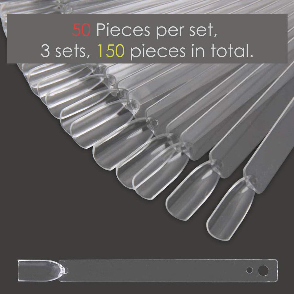 150 Stück Nail Art Tips Ring Stick,  Transparent Farbe Karte Platten Nagellack Display Ring Sticks, Nagel Salon Übungen Display Nail Tips