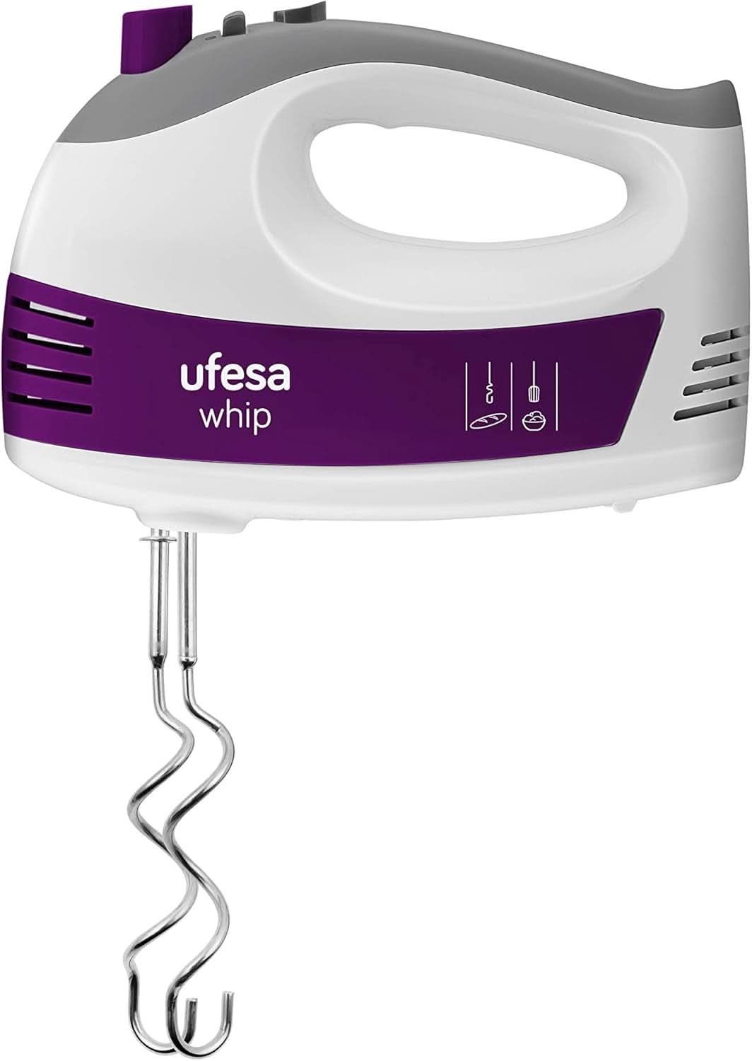 Ufesa BV4655 Elektrischer Handrührer Mit Rührschüssel |Küchenmaschine – Knetmaschine - 400 Watt – 2 in 1 Funktion| 5 Geschwindigkeitsstufen – Turbo | 2 Knethaken -2 Schneebesen | Soft-Touch-Griff Mama si Copilul Naty Shop