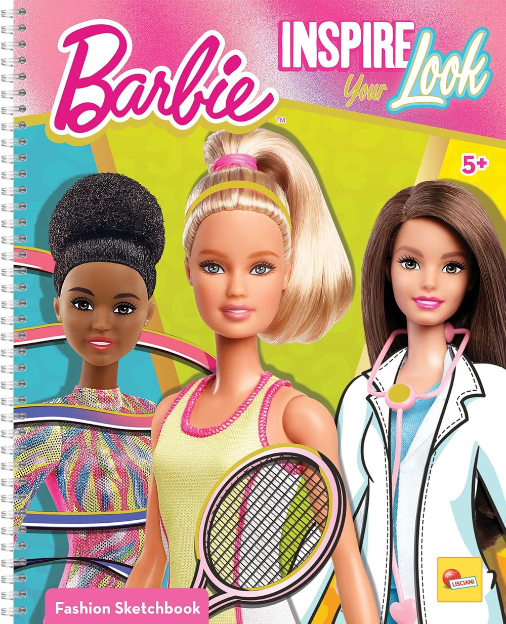 Lisciani - BARBIE - Skizzenbuch Set Wir Glänzen - Modestudio - Models zum Anziehen - Kreatives Spiel - Supermodische Kleidung - Farbmarker - Für Mädchen ab 4 Jahren