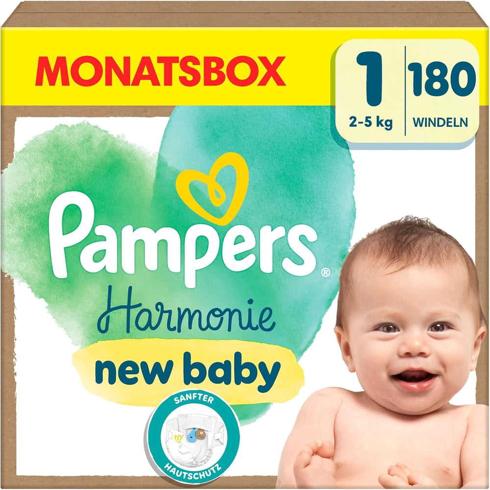 Pampers Harmony pelenka 1-es méret, 180-as pelenka, 2kg-5kg, gyengéd bőrvédelem 100% Pampers védelemmel