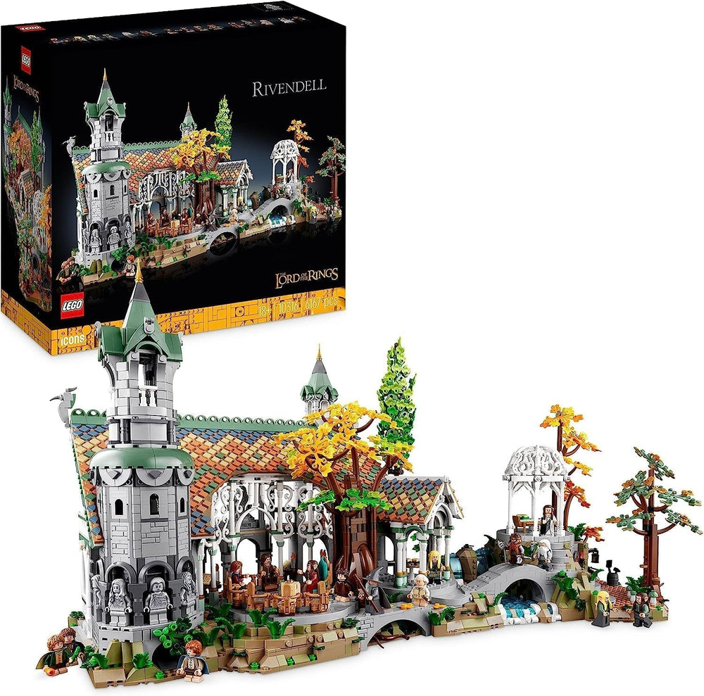 LEGO Icons A Gyűrűk Ura: Rivendell – Felnőtt gyűjtemény és bemutató készlet 15 egyedi minifigurával, köztük Gandalf, Legolas, Aragorn és Frodó, kizárólag az Amazonon – 10316 építőkészlet Besuche den LEGO-Store Single