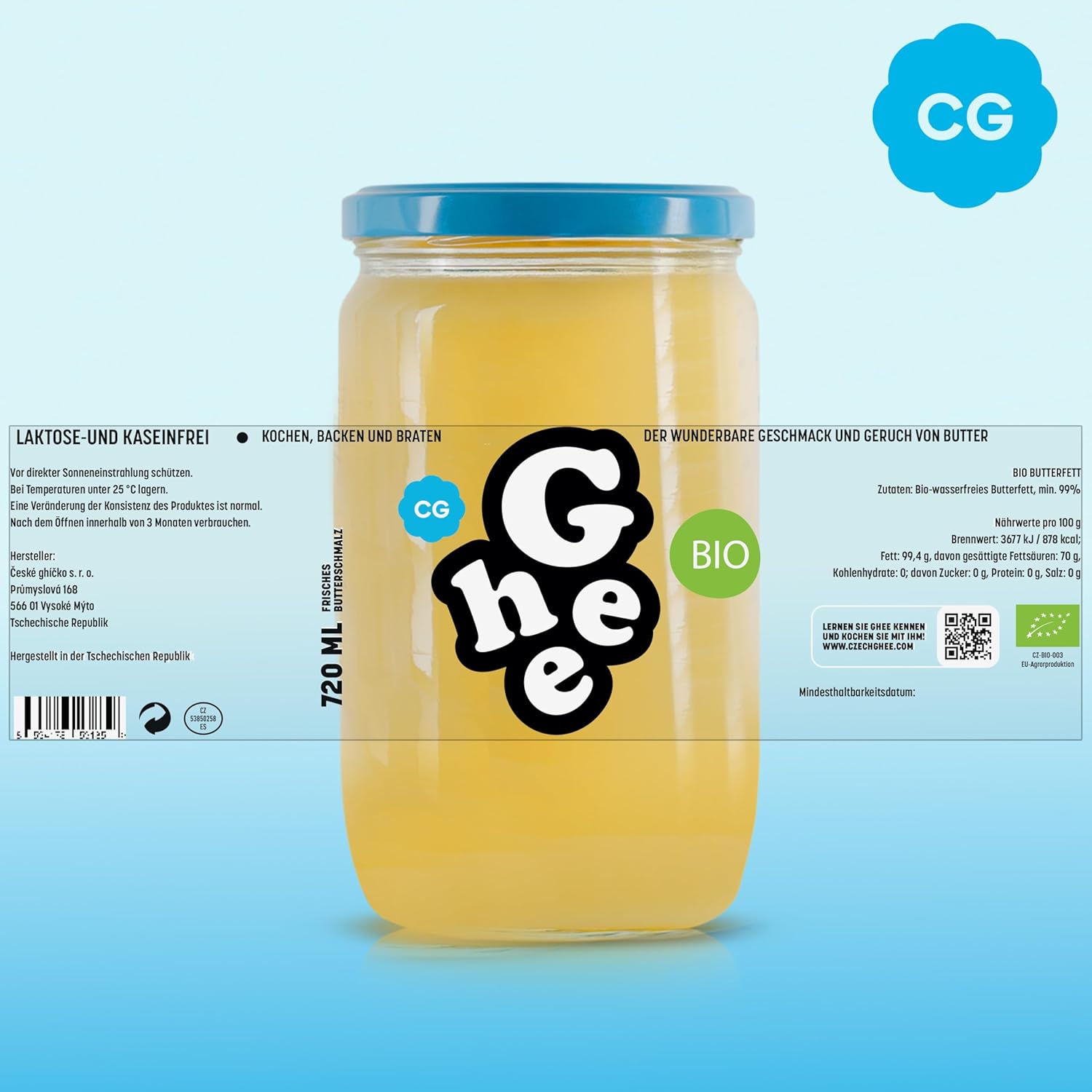 Ghee Butter BIO 600 g - Ideális sütéshez és sütéshez Laktózmentes