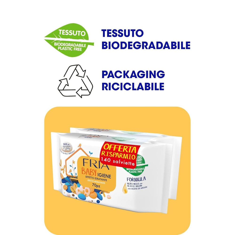 Nedves törlőkendők, 2 db-os csomag (2 x 72 törlőkendő) Baby Wet Wipes Naty Shop