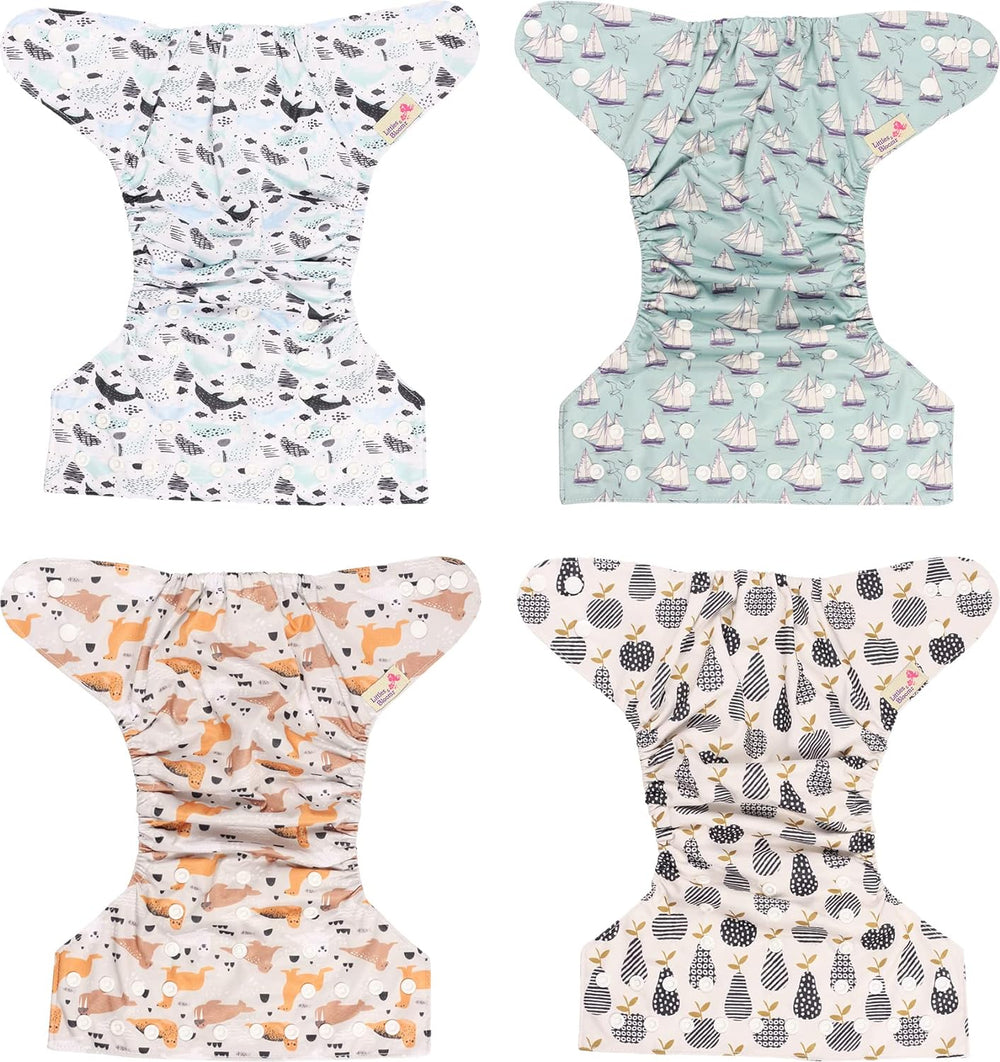 Littles és Bloomz FLP2-0406 Standard Clip újrafelhasználható pelenka, 4 pelenka