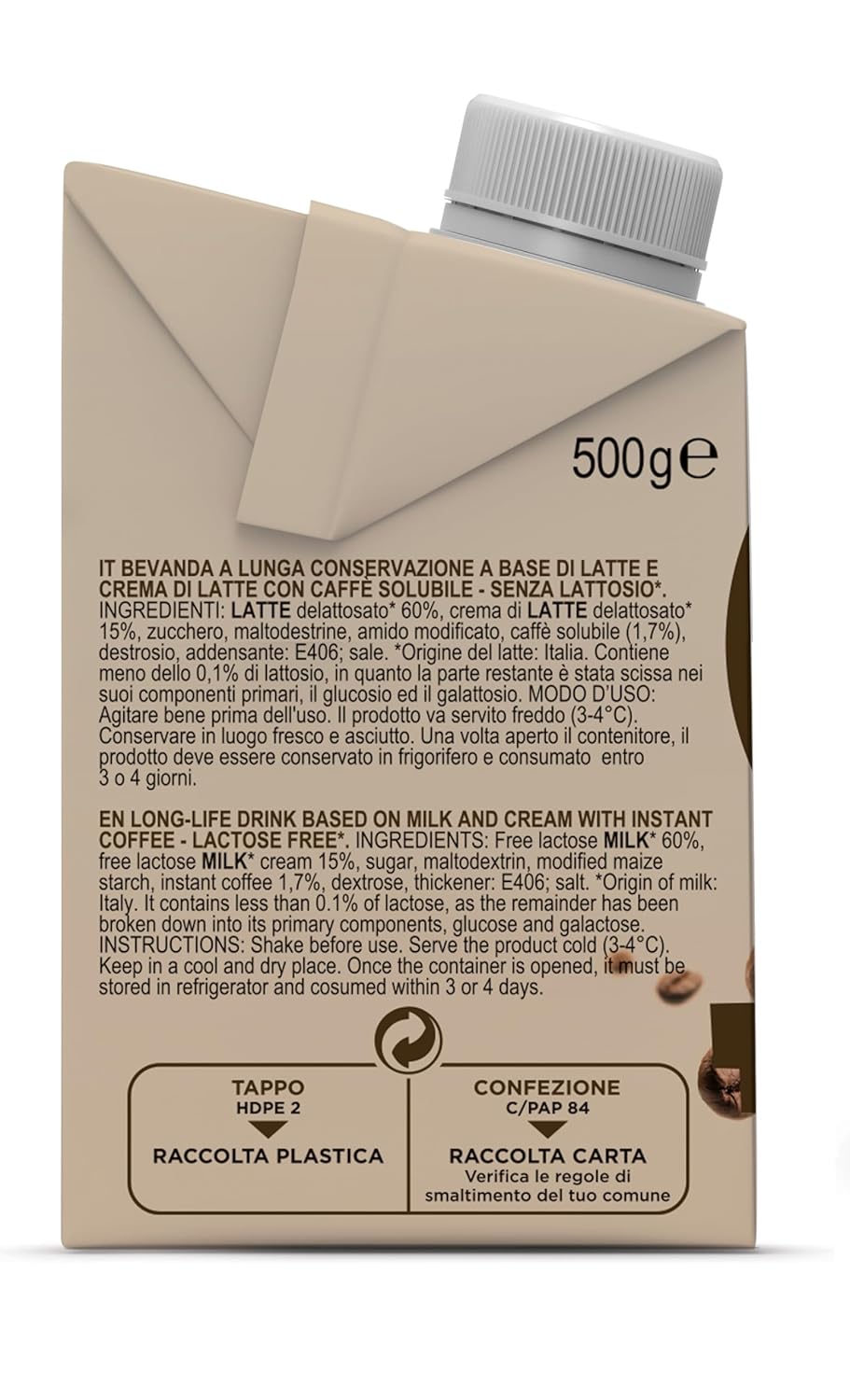 Gimoka Cream Caffè Latte Laktózmentes Gluténmentes Tartósítószer nélkül