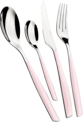 BUGATTI, Glamour, set de tacâmuri pentru 6 persoane, 24 piese din oțel inoxidabil 18/10 Naty Shop Roz Lotus