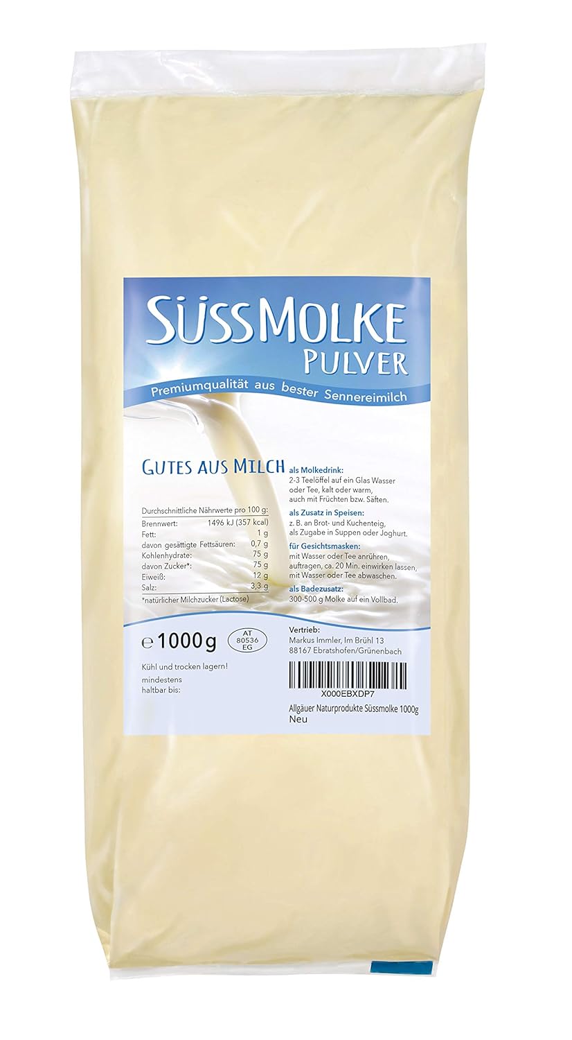 Allgauer Naturprodukte édes tejsavópor 1000 g - sokoldalú italokhoz