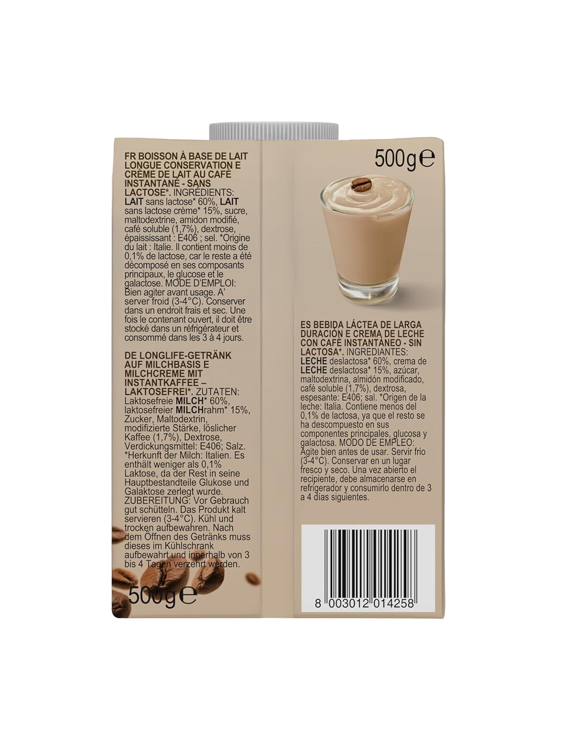 Gimoka Cream Caffè Latte Laktózmentes Gluténmentes Tartósítószer nélkül