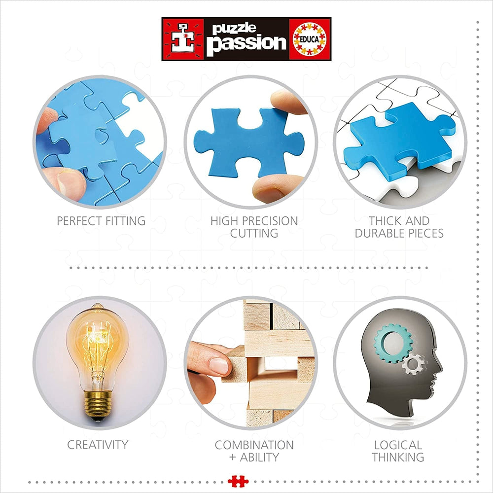 Educa - Puzzle 1000 db felnőtteknek | A világ csodái, 1000 darabos puzzle felnőtteknek és gyerekeknek, turisztikai látványosságok, világtérkép. Jigsaw puzzle felnőtteknek 14 éves kortól (19022) Puzzle Naty Shop