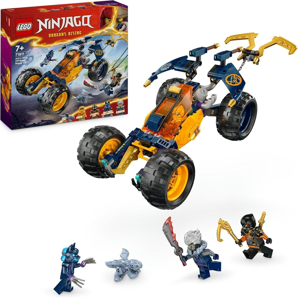 LEGO NINJAGO Arin nindzsa terepkocsija, nindzsa játék autóval, sárkány és 4 minifigura, buggy modell kalandkészlet gyerekeknek, születésnapi ajándék fiúknak és lányoknak 7 éves 71811 építőkészletek Beuche den LEGO-Store Single