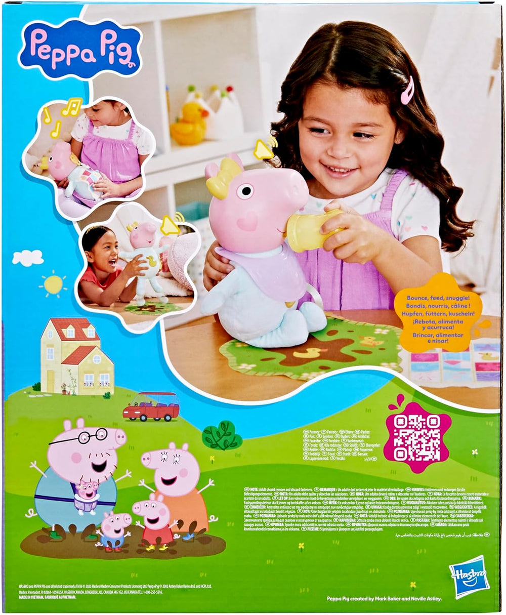Peppa Pig Păpușa Interactivă Evie, 28 cm, cu 20 de sunete și multe funcții, set de jucării pentru copii de la 3 ani în sus