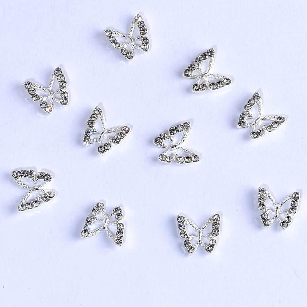 10 piese aliaj fluture unghii farmece metalice Nail Art pandantiv pietre pentru diamante unghii pietre prețioase unghii bijuterii arta decorațiuni Nail Art bijuterii confecționare