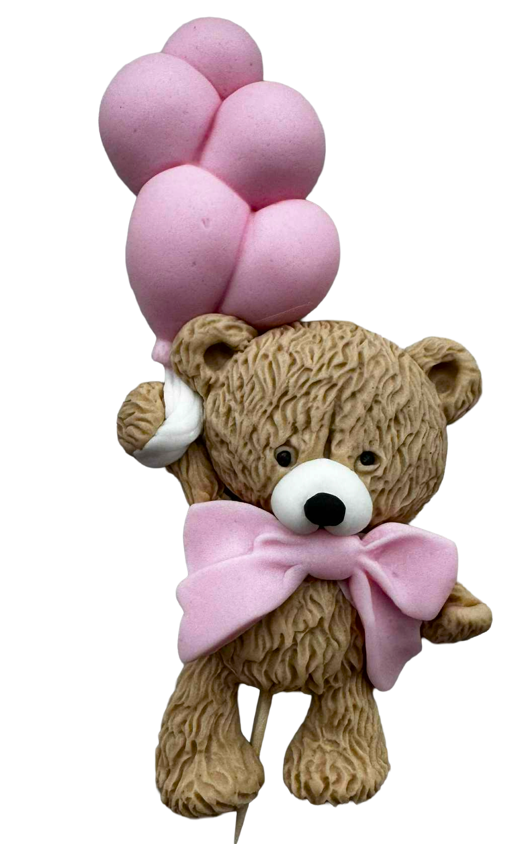 Ehető tortadekoráció – Maci lufival, 12 cm | cukormassza topper