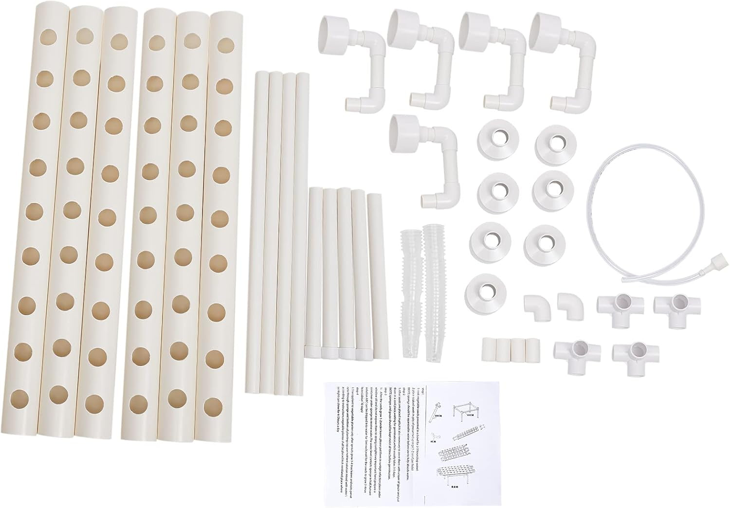 1 rétegű hidroponikus termesztőkészlet 54 ültetővel, PVC talajmentes növénytermesztő rendszerekkel vízszivattyúval, hidroponikus termesztőkészletekkel zöldség- és gyümölcstermesztéshez erkélyeken, kertekben, teraszokon és hátsó udvarokon