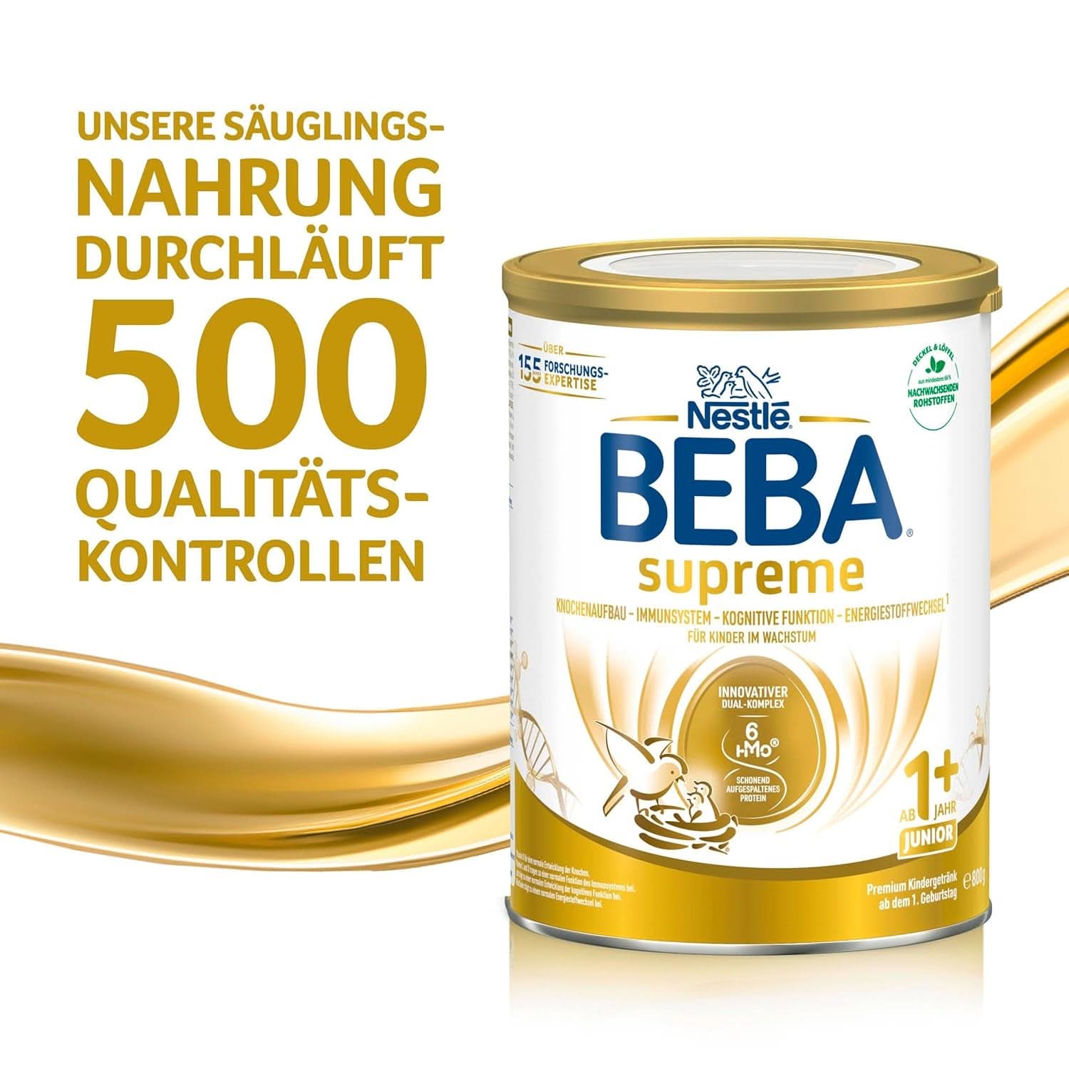 Gyerekital BEBA SUPREME Junior 1+ 1 éves kortól, étel gyerekeknek 6 HMO komplexszel, csak laktóz, pálmaolaj nélkül, kiszerelés 6 (6 x 800 g) Anya és Gyermek Naty Shop