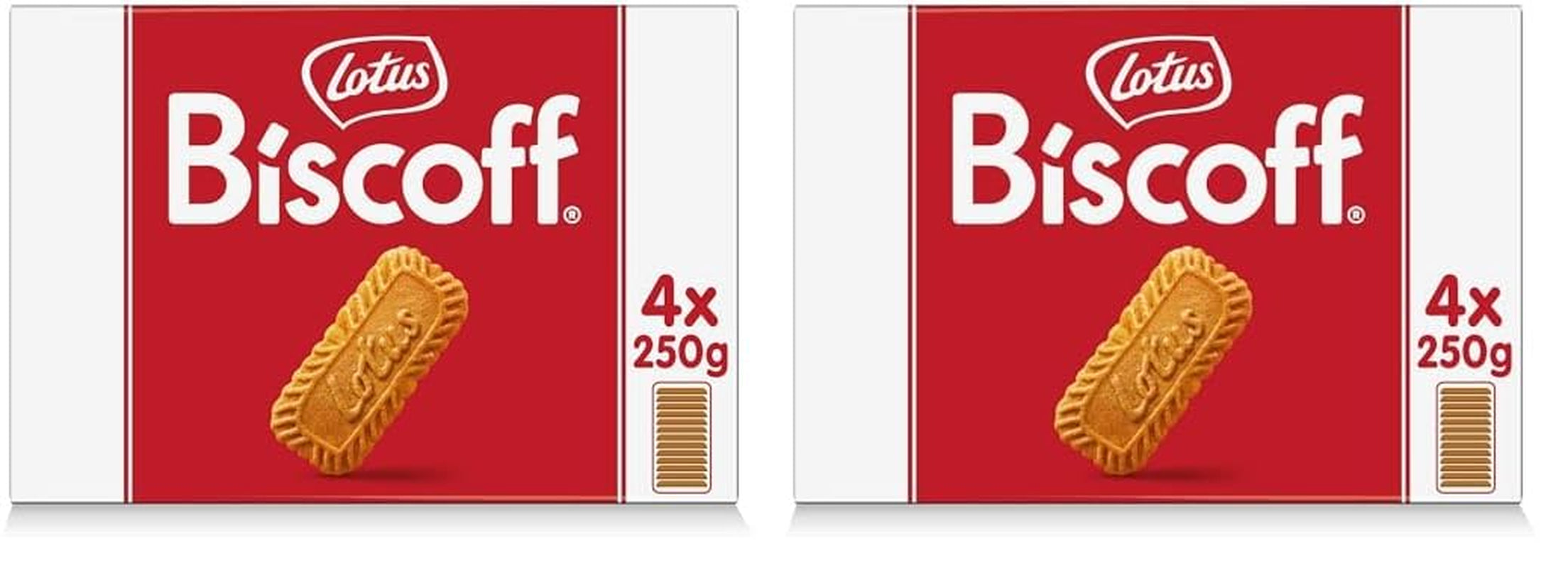 Lotus Biscoff | Biscuite Caramelizate Originale | Gust Crocant Unic | Vegane | Fără Arome sau Coloranți Adăugați | 4 x 250g | 1kg (Pachet de 2)