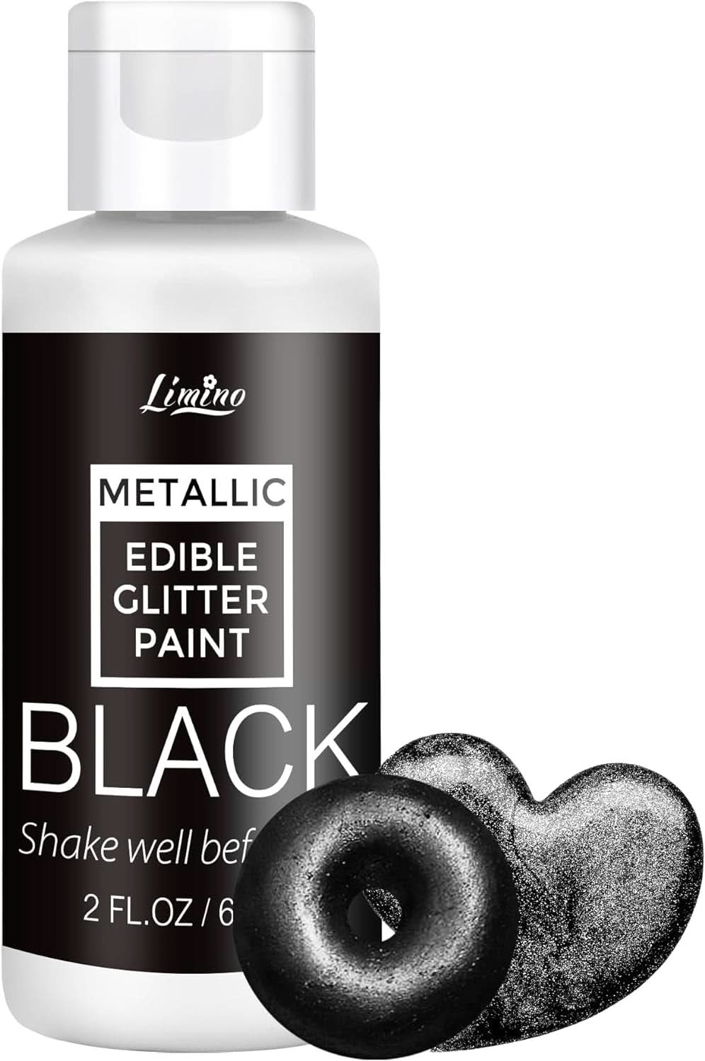 Folyékony ehető glitter, 60 ml Naty Shop Black