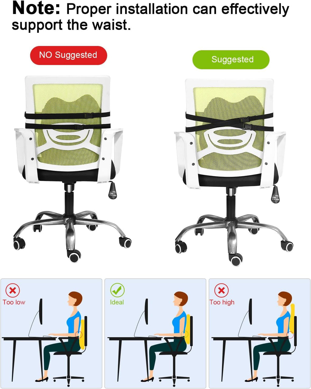 Jutyum pernă spate mașină, pernă lombară din spumă de memorie, suport lombar mașină, pernă lombară pentru scaun de birou, pernă ergonomică de suport lombar pentru scaune auto, scaun de birou, scaun cu rotile Perne lombare Naty Shop