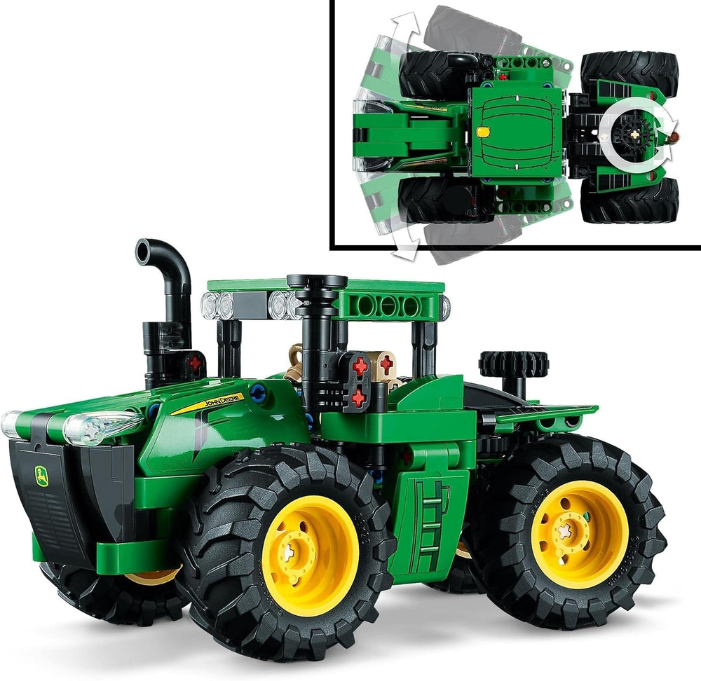 LEGO Technic John Deere 9620R 4WD traktor billenő utánfutóval Klasszikus mezőgazdasági játék gyerekeknek fiúknak és lányoknak 8 éves gyűjthető modellkészlet 42136 Építőkészlet Besuche den LEGO-Store