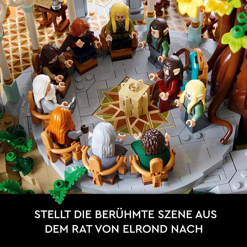LEGO Icons A Gyűrűk Ura: Rivendell - Felnőtt gyűjtemény és bemutató készlet 15 egyedi minifigurával, köztük Gandalf, Legolas, Aragorn és Frodó, kizárólag az Amazonon - 10316 Építőkészletek Besuche den LEGO-Store