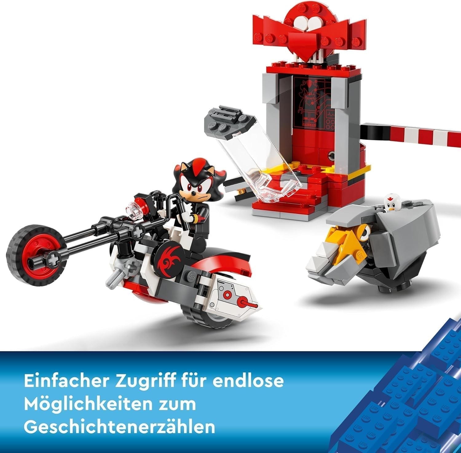 LEGO Sonic the Hedgehog Shadow the Hedgehog Escape játék motorkerékpár és videojáték figurakészlet Ajándék játékosoknak és rajongóknak 8 éves fiúk és lányok rajongói cikk 76995 Építőkészletek Besuche den LEGO-Store