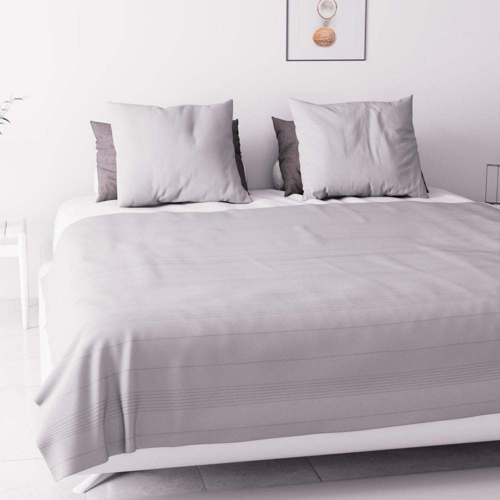 Soleil D'Ocre Adele, Cikcakk huzat, A kanapéról kidobott, Polycoton, Szürke, 220 X 240 cm Paplanok és paplanok Naty Shop