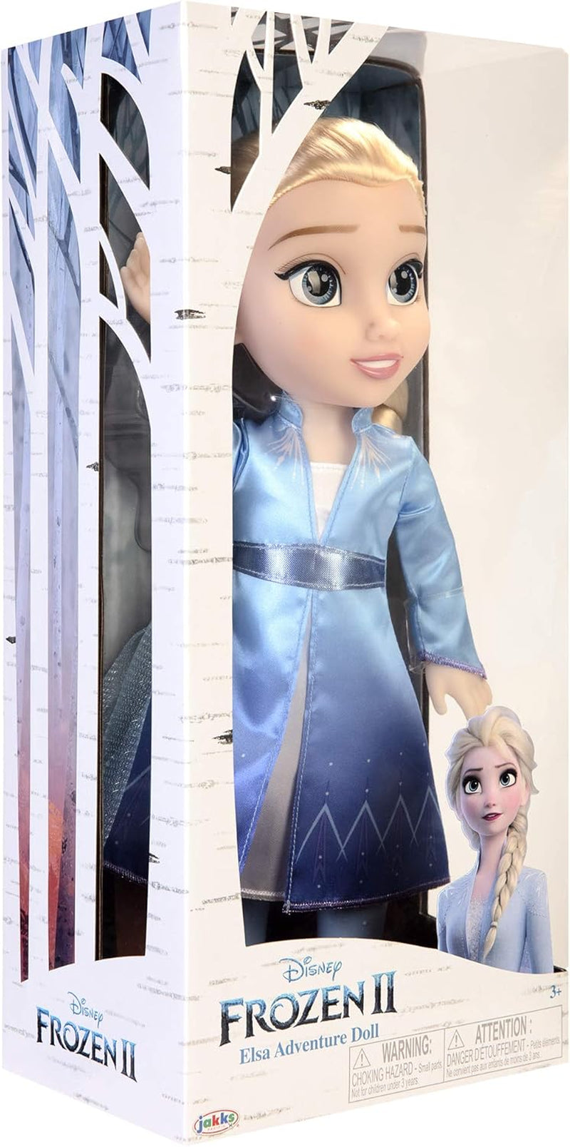 Păpușa Elsa de călătorie Disney Frozen 2, păpușă de 35 cm cu rochie inspirată din filmele cult, cizme și păr lung împletit pentru distracție suplimentară în joacă, pentru fete cu vârsta de 3 ani și peste