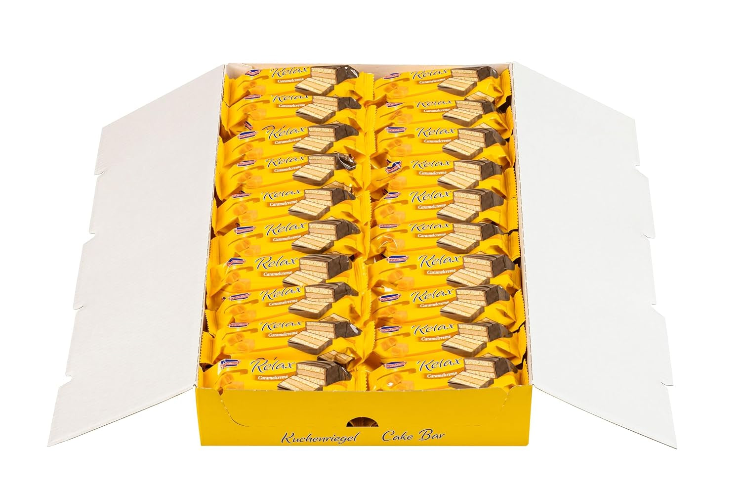 KuchenMeister Relax kakaós tortaszelet 32g | Csokis piskóta | Finom töltelék kakaókrémmel | Étcsokoládé ropogós | Tökéletes uzsonna étkezések között | 1 x rúd 32g