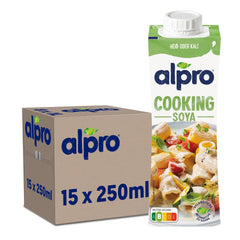 Alpro Cooking Soya – Vegán Kochcreme aus Soya semleges ízű hideg és meleg ételekhez – 15 x 250 ml