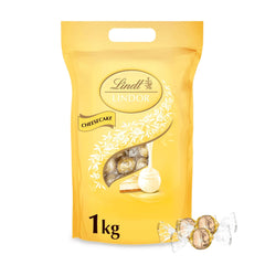 Lindt csokoládé | LINDOR túrós táska | 1 kg | 80 fehér tejcsokoládé golyó szájban olvadó sajttorta töltelékkel | Ajándék csokoládé megosztani