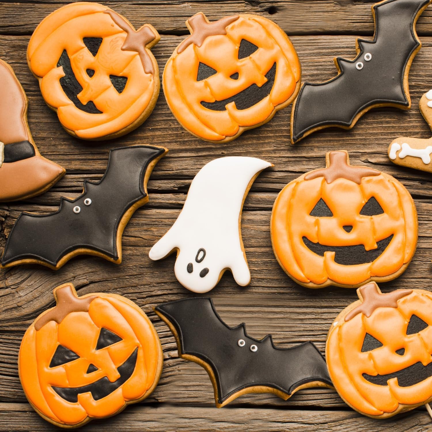 dekora – Set de forme de biscuiți de Halloween pentru copii – 2 forme metalice de biscuiți: Dovleac și Liliac – Forme de biscuiți și pâine – Ideale pentru decorațiuni cu dovleci și dulciuri de Halloween între 6 și 9 cm