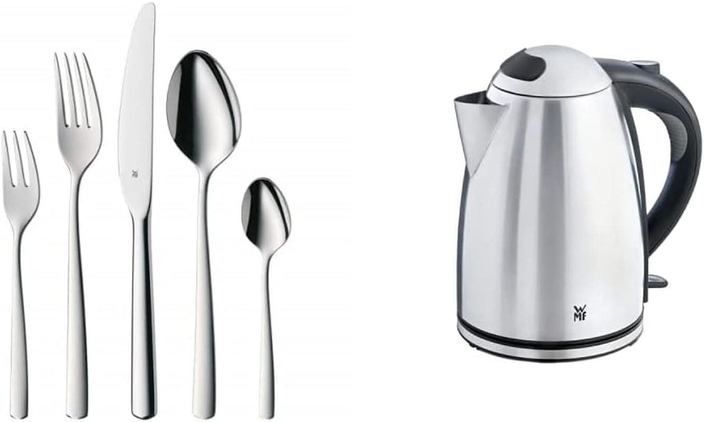 WMF Boston, set de tacâmuri, 30 piese, oțel inoxidabil pentru 6 persoane Bucatarie Naty Shop Set + Fierbator apa Stelio, 1.7 L Set compus