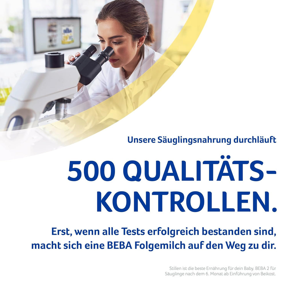 BEBA 2 - Utótej 6 hónap után, 5 HMO komplexszel, életkornak megfelelő fehérjetartalommal, laktózmentes, pálmaolaj mentes, halolaj mentes, bébiétel, babatejpor, 3 db-os kiszerelésben (3 x 800g)
