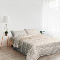 Foppapedretti éjjeliszekrény & natúr paplan franciaágyhoz 2P; homoklevelek, 100% pamut huzat, Made in Italy Paplanok és paplanok Naty Shop