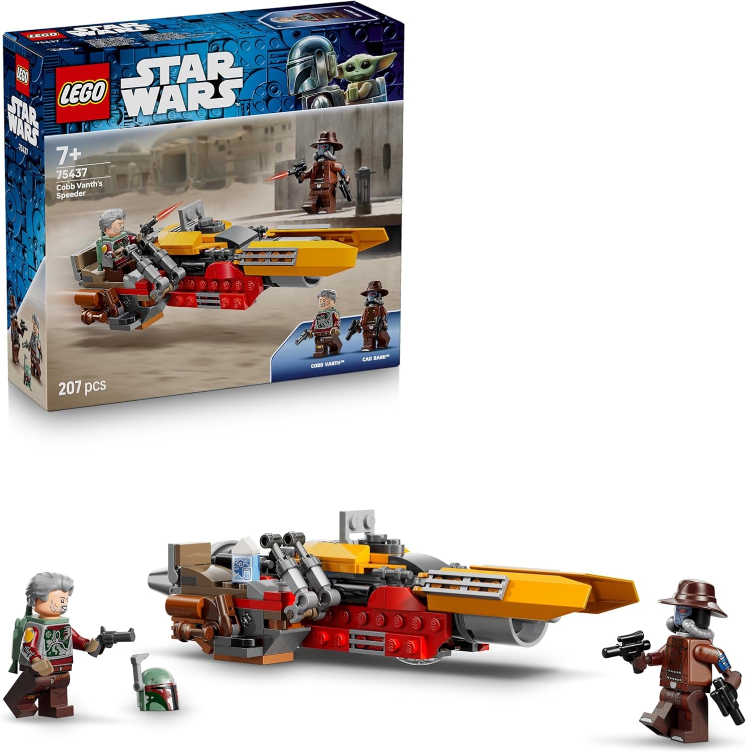 LEGO Star Wars 75437 Cobb Vanths Speeder - inkl. Cobb Vanth & Cad Bane minifigura sowie Blaster & Jetpack - Geschenk für Jungen ab 7 Jahren und Fans von The Mandalorian