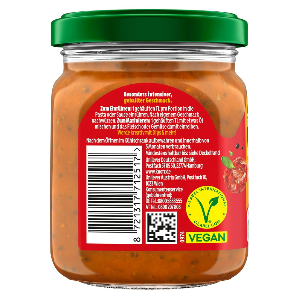 Knorr Schnell gewürzt Kochpaste Getrocknete Paradicsom és mediterrán Kräuter einfach & schnell für einen besons intensiveen, geballten Gesmack 165 g