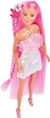 Simba 105733504 - Steffi Love Hair Glam, Puppe im Glitzerkleid mit extra Langen Haaren, Haarclips és Bürste, 29 cm, Für Kinder ab 3 éves