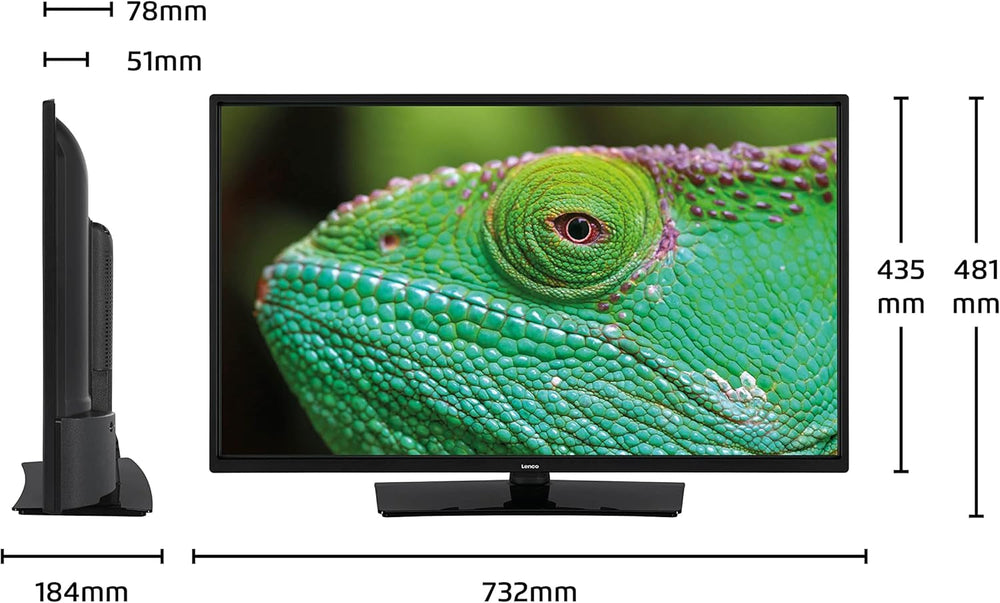 Lenco LED-3263BK (V2) - Televizor inteligent Android de 32 de inci, negru - Imagini strălucitoare, streaming flexibil și Chromecast integrat - HD-Ready, HDR, Wi-Fi, Bluetooth - Ideal pentru acasă și în deplasare