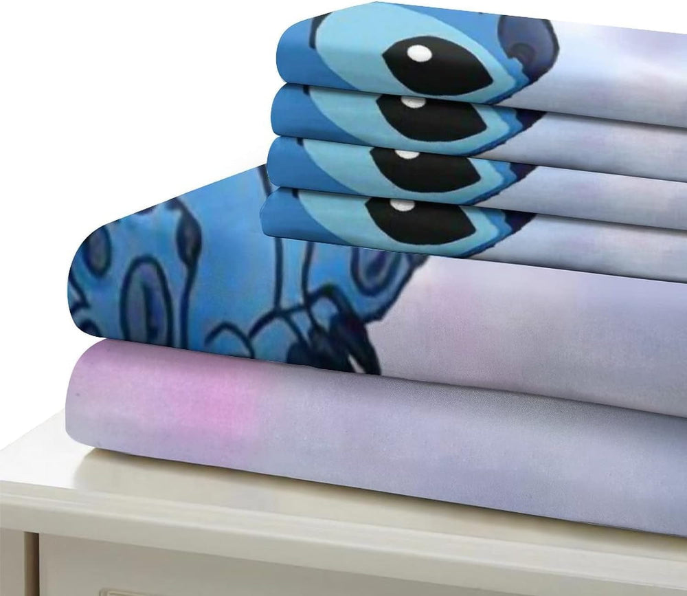 3 részes ágyneműgarnitúra, Stitch Ágynemű - gyermek Naty Shop Purple Single (90 X 190)