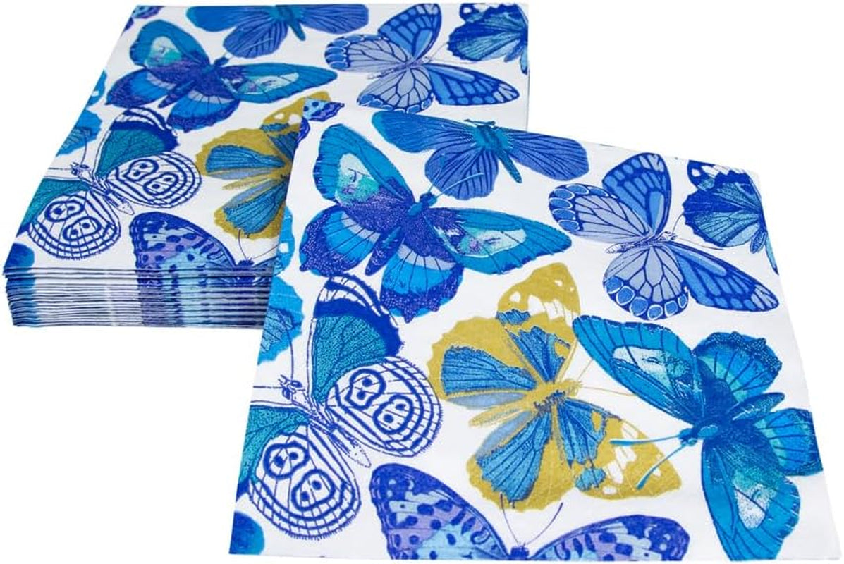 Șervețele cu fluturi, albastru, 20 bucăți per pachet