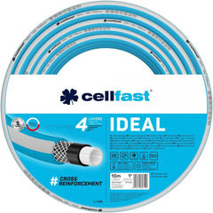 Furtun de grădină Cellfast IDEAL, Durabil, Flexibil, 4 straturi, Împletitură încrucișată durabilă, Rezistent la UV și alge, Tehnologie REACH, 27 bar, -20/+60° pe termen scurt 1", 10m