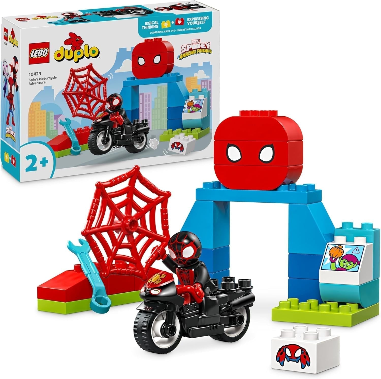 LEGO DUPLO Marvel Spins Motoros kaland, Fantasy játékkészlet a Pók és szuper barátai című tévésorozathoz, oktatási építő és újjáépítő játék 2 éves és annál idősebb gyermekek számára 10424 Építőkészlet Besuche den LEGO-Store Alapértelmezett cím