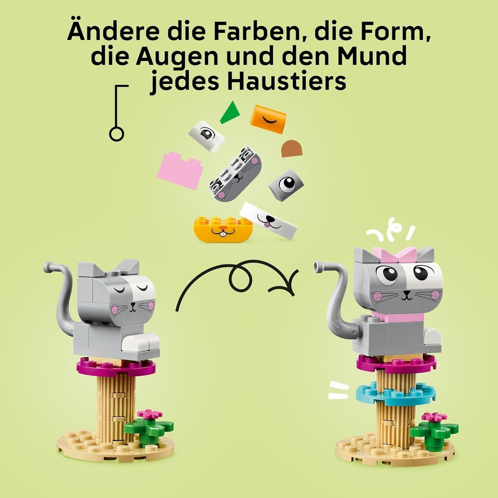 LEGO Classic Creative Animals, cutie cu cărămizi colorate, construiește figurine de animale din cărămizi precum câine, pisică, iepure, hamster și pasăre, jucărie de construcție pentru băieți și fete de la 5 ani 11034 Seturi de constructie Besuche den LEGO-Store